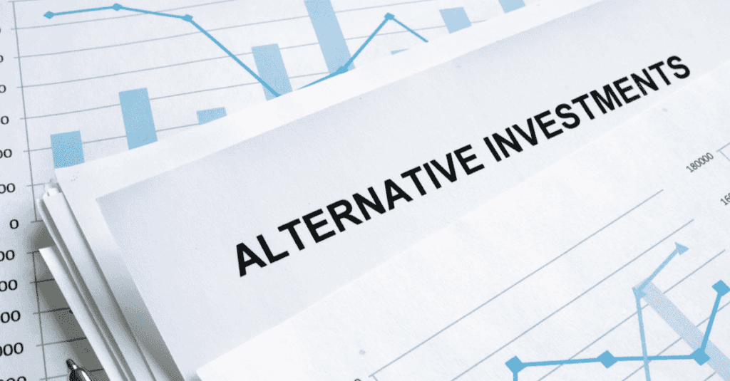 Paper titled 'Alternative Investment' on financial charts.
