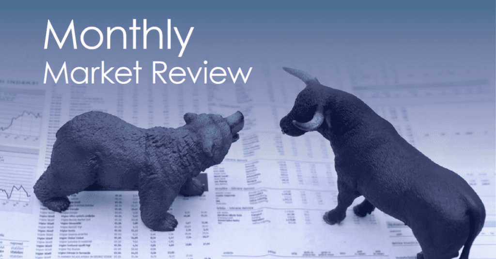 Bull and bear figurines on market report
